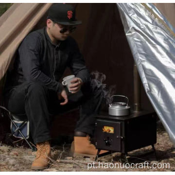 Aquecedor de churrasqueira portátil para barraca de acampamento ao ar livre fogão a lenha